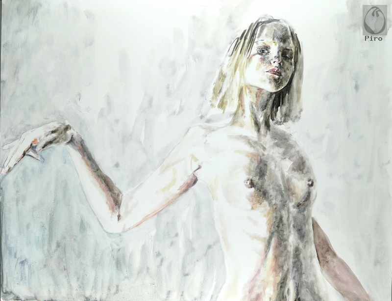 oil on paper - olio su carta di Piro